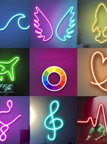 1PC 3.28 Ft-16.4ft RGB LED Neon Rope Light With Remote Control, Smart Color Changing DIY Mode Neon Flex Strip Lights For Bedroom Indoors Outdoors Decor LED Night Light Decorative Light DJ Atmosphere Light