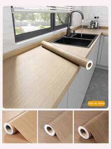 1 Roll Of Wood Grain Pattern Oil-Repellent And Water-Repellent Self-Adhesive Paper For Kitchen Countertops, Cabinets, Furniture Renovation, Wall Decoration And Tabletop Protection