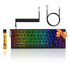 ATTACK SHARK X68 HE 8000Hz Rapid Trigger Keyboard, 0.01mm RT Accuracy Wired Gaming Keyboard With Magnetic Switch, Adjustable Actuation, Rapid Trigger, Snap Tap, RGB Lighting For PC - 彩色 - 查看 1