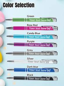 1-320Pcs Custom Engraving Text Ballpoint Pens, Back To School Supplies For Kids, Personalized Icon Gel Pens, Customized Engraved Aurora Pens, Funny Pens For Coworkers/Adults, 14cm/5.51in, Light Green/Rose Red/Candy Blue/Dark Purple/Grey/Silver/Dark Blue/Black, 6 Icon, Customizable Sarcastic Pens,Customized Ballpoint Pens, Office & School Supplies,Xmas Decoration,Smooth Writing Pen - Style a - View 3