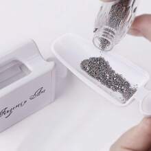 1pc Double Layer French Manicure Nail Powder Container, Portable Powder Collection Nail Art Tool - White - View 6