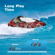 S5 Fast RC Boat For Pools And Lakes, 2.4 GHz 20+ MPH Racing Boats For Kids & Adults With Rechargeable Battery,Low Battery Alarm,Gifts For Boys Girls,Green And Red, Birthday Gifts, Holiday Gifts, Summer Outdoor Toys - 2 SET(RED+GREEN) - View 5
