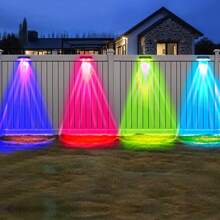 Super Bright 4LED Outdoor Garden Light 9 Modes Light Wall Villa Fence Wall Light Landscape Decoration Light Fence Stairs Exterior Wall Light Terrace Lighting Colorful Wall Light - Black - View 7