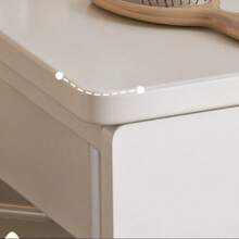 Modern Dressing Table Makeup Vanity Desk 2 Drawers W/ Round Mirror Bedroom White - 白色 - 查看 4
