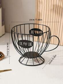 1 Nordic Style Light Luxury Snack Candy Storage Rack, Coffee Shop Dining Table Display Decoration Rack, Home Coffee Storage Rack, Metal Storage Basket, Office Dormitory Large Capacity Storage Basket, Open Decoration Piece