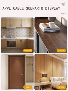 1 Roll Of Wood Grain Pattern Oil-Repellent And Water-Repellent Self-Adhesive Paper For Kitchen Countertops, Cabinets, Furniture Renovation, Wall Decoration And Tabletop Protection