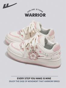 Warrior Spring And SummerLightweightComfortableBreathableModest Style Casual Yet SleeksneakersApplicable Throughout The Yearwear-ResistingAll-Day WearTraining SneakersRunning ShoesWomen's Skateboarding Shoes - Beige/Pink - View 7