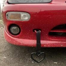 1pc Heart-Shaped Car Handle Strap - Stylish Rear Bumper Warning Ring In Multiple Colors, Strong Nylon & ABS Material, Perfect For Cars, Subways, And Buses - Multicolor - View 8