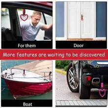 1pc Heart-Shaped Car Handle Strap - Stylish Rear Bumper Warning Ring In Multiple Colors, Strong Nylon & ABS Material, Perfect For Cars, Subways, And Buses - Multicolor - View 12