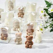 50 Pcs Bear Baby Shower Candle Favors For Guest Bear Party Favors Baby Shower Candles Bulk For Gifts Party Decorations - Red - View 10