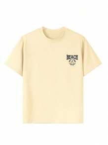 Camiseta de manga corta con cuello redondo y estampado gráfico informal para niñas preadolescentes, top de verano