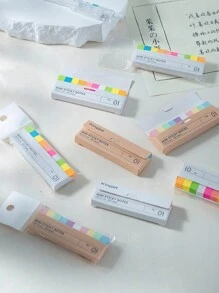 2-1 Set Of Small Strip Marking Index Stickers,Super Mini Sticky Notes Peelable Memo Pad Easy To Pick Up Marker Correction Function Soft Color Notepad Diary Planner Sticker