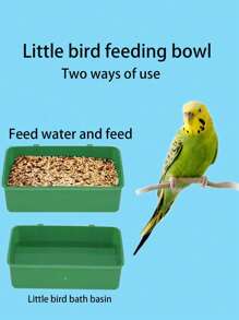 2pcs Small Bird Bath Basin, Bird Cage Bathing Box For Finch, Lovebird, Cockatiel, Java Sparrow, Zebra Finch, Canary, Parakeet - Multicolor - View 5