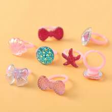 36pcs Little Girl Rhinestone Gem Rings - Pink - View 3