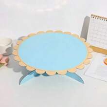 1 Tier 12.7" Round Cardboard Cupcake Stand Mini Cake Stand With Gold Scalloped Edge Dessert Holder One Tier Cake Stand - Multicolor - View 7