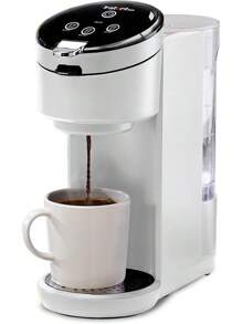 Pod Compatible Single Serve Coffee Maker With Reusable Pod And Bold Setting, 8-12oz, 40oz Reservoir, White - 白色 - 查看 2