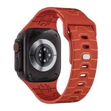 Mecha Style Silicone Watch Band Compatible With Apple Watch 45mm 41mm 46mm 40mm 44mm 49mm 38mm 42mm, Outdoor Rubber Strap Compatible With Apple Watch Series 10 9 8 7 6 5 SE Ultra 2, Waterproof Apple Watch Accessories Gift For Men And Boys