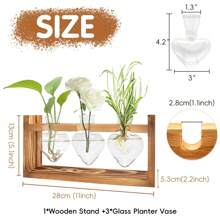创意木质框架水培小花瓶植物玻璃瓶容器家居客厅办公室桌面摆件 - Love Bulb Vase - 查看 2