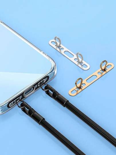 1 件手机挂绳配件，侧夹双扣垫圈，超薄贴纸确保防丢失，安全连接垫圈，双挂钩手机夹片，手机挂绳配件