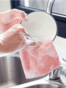 1/5/10/20pcs Random Color Household Thickened Kitchen Rag, Dishcloth, Special For Cleaning, Bamboo Fiber Absorbs Water, Does Not Shed Lint, Does Not Stick To Oil,Kitchen,Bathroom,Home,Household Supplies