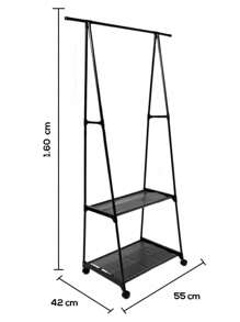 Perchero TRIANGULAR Organizador de Ropa, Estante Multifuncional con Ruedas de Acero Inoxidable, Rack Organizador 3 en 1 - Multicolor - Ver 4
