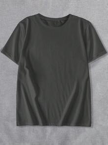 Plus Size Customized Clothing, Gift For Girlfriend/Wife, Valentine's Day Gift, Plus Size Loose Women's Plus Size T-Shirt - Add Your Own Text And Images (Pet Photo/Selfie/Friend Photo/Family Member Photo) To Design Your Own Personalized Printed Plus Size T-Shirt,Ornamental,Dawg,Unique,Custom,Ideal Gifts For Her,Family,Friends,Pink Girls,For Holiday,For Vacation,For Anniversaries - Dark Grey - View 4