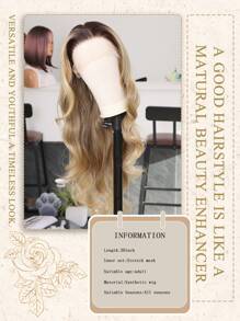 30-Inch Orange Wavy Synthetic Lace Front Wig, 13x6 Lace Wig, High Quality Soft Synthetic Fiber Wig For Women, Suitable For Daily Wear, Machine Made