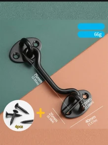 1PC 4-Inch Barn Door Lock Hardware, Slide Lock Eye Hook Latch With Screws, Rust-Resistant Metal Latch For Privacy Hook Locks For Interior Doors, Windows, Wood Fences, Garage Doors - Black - View 12