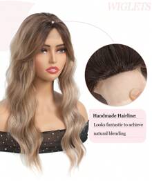 20" Wavy Hair Topper To Add Hair Volume 6.5"X6.5" Base Size Hair Toppers For Women Synthetic Hair Pieces For Women With Thinning Hair Wavy Clip In Hair Extensions - Piano Color - View 4