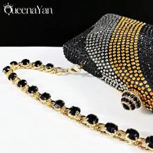QueenYan 女款尖頭晚宴鞋包套組 極簡時尚高跟涼鞋搭配長款硬挺手拿包 - 黑色 - 查看 3