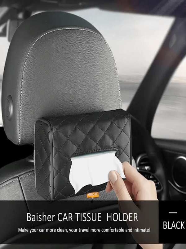 Car Creative Leather Tissue Box Car Leather Tissue Bag Tissue Pump Sunvisor Chair Back Hanging Tissue Box