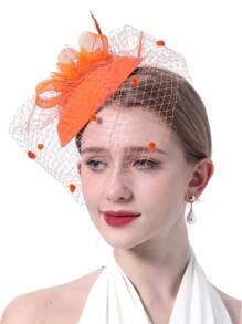 1 Pc Fascinators Hat Headband Women's Fascinators Tea Party Headwear With Clip Derby Hat For Girls And Women