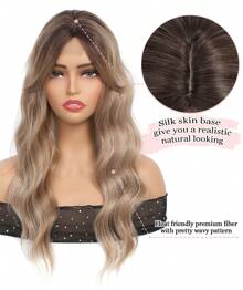 20" Wavy Hair Topper To Add Hair Volume 6.5"X6.5" Base Size Hair Toppers For Women Synthetic Hair Pieces For Women With Thinning Hair Wavy Clip In Hair Extensions - Piano Color - View 5