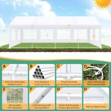 tooluck 20x30ft Party Tent Heavy Duty Canopy Tent With 6 Removable Sidewalls  4 Built-In Sandbag Commercial Wedding Large Gazebo UV 50+ Waterproof White Pavilion - White - View 7