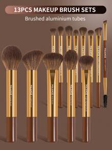 MAANGE 13pcs Professional Soft Long Aluminum Tube Makeup Brush Set,Soft Foundation Brush, Eyeshadow Brush, Eyebrow Brush, Blending Brush,Highlight Brush,Concealer Brush,Makeup Brush For Powder Liquid Cream,For Daily Use And Travel,Makeup Accessories Gifts For Friends ﻿ ﻿ ﻿