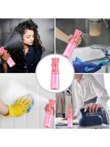 7Pcs/Set Hair Styling Tools, Hair Styling Comb Set, 200ml Clear Spray Bottle, Teasing Hair Brush, Rat Tail Comb, Edge Brush For Edge & Back Brushing, Combing, Slicking Hair For Women, Travel, Outdoor, Sport, Office, School, Hair Accessories - 7pcs Pink - View 3