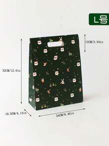 1pc Christmas Self-Adhesive Gift Box, Candy Box, Gift Candy Bag, Handheld Flip-Cover Gift Box Bag, Holiday Gift Bag