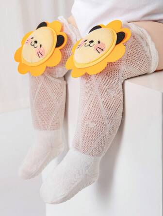 1 双婴儿袜子，带有可爱卡通图案，防滑室内爬行袜，适合日常使用，适合 6-12 个月，1-2 岁