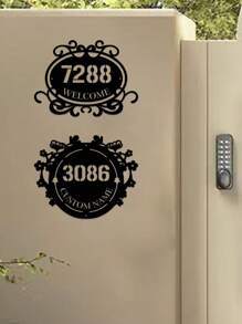 1pc Custom Vintage Metal Doorplate Decorative Art, Rural Street Nameplate Wall Decorations - Personalized Door Numbers And Text - Wall-Mounted Multifunctional Address Signs, House Numbers, Outdoor Address Signs, Farmhouse Door Art Gifts Birthday Graduation - Multicolor - View 6