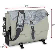ENHANCE Collector's Edition RPG Player's Essentials Bag - Dragon Hide Exterior Messenger Bag Fits 2-4 Books, Binders, Dice & Accessories, With 17 Inch Laptop Slot, Battlemap Straps (Dragon Silver)