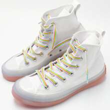 1 Pair Rainbow Shoelaces, Design, Versatile & Casual