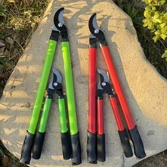 Tijeras de podar de mango largo modernas con cuchillas de acero al carbono SK-5 - Podadoras de jardín de metal, adecuadas para ramas gruesas y setos