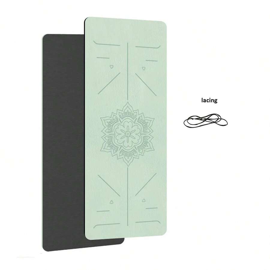 TPE Yoga Mat Home Fitness Non-Slip Sports Mat Guide Line - Green - View 1