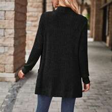 Cardigan Sweaters For Women, Casual Knit Cardigans Lightweight Soft Long Sleeve Open Front Loose Fit Sweater Outwear - màu đen - Xem 5