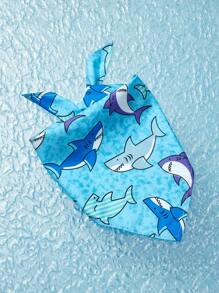 Fabric Pet Bandana With Shark Pattern Pet Kerchiefs,Adjustable Ocean Turtle Theme Pattern Printing Dog Triangle Bibs Scarfs,Suitable For Small To Medium Dogs And Cats - Soft Polyester, Machine Washable - Multicolor - View 5