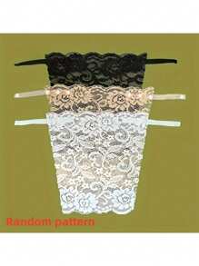 3 Pieces Elegant Floral Anti-Glare Bra Pad - Stylish And Comfortable Lingerie Enhancer, Women's Lace Knit Filling, One-Piece Anti-Walking Bandeau Artifact, Lace Women's Seamless Delicate Cropped Sexy Strapless Invisible Bra.(Due To Different Batches, The Number Of Product Buttons May Vary Slightly)