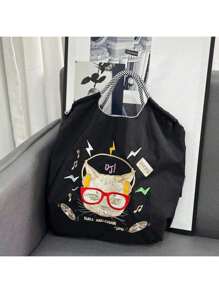 New Embroidered Canvas Cute & Fashion Handbag, Lightweight Women's Shoulder Bag, Crossbody Tote Bag, Canvas Tote Bag, Autumn/Winter