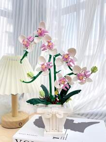 Ramo de flores preservadas de talla grande de 700 piezas - Serie de bloques de construcción de partículas pequeñas, kit de plantas suculentas en maceta, regalo de cumpleaños, regalo del Día de San Valentín, decoración de escritorio