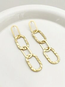 1 对个性化时尚简约小众设计配饰不锈钢铁链拼接流苏耳环适合女性日常佩戴和节日礼物