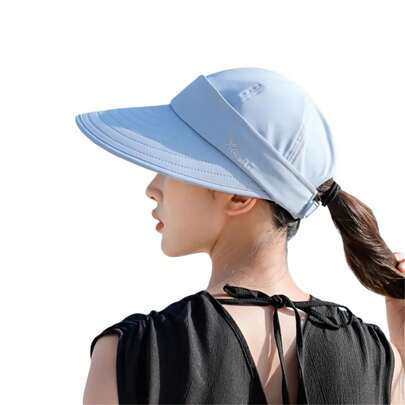 Women's Wide Brimmed Sunshade Tennis Hat, Detachable Empty Top Summer Beach Hat, Suitable For Outdoor Sports